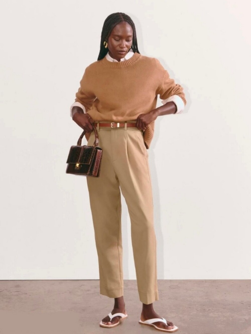 Everlane Ash Brown Beige The Tencel Way High Taper Trouser Pants Women's 4 - New